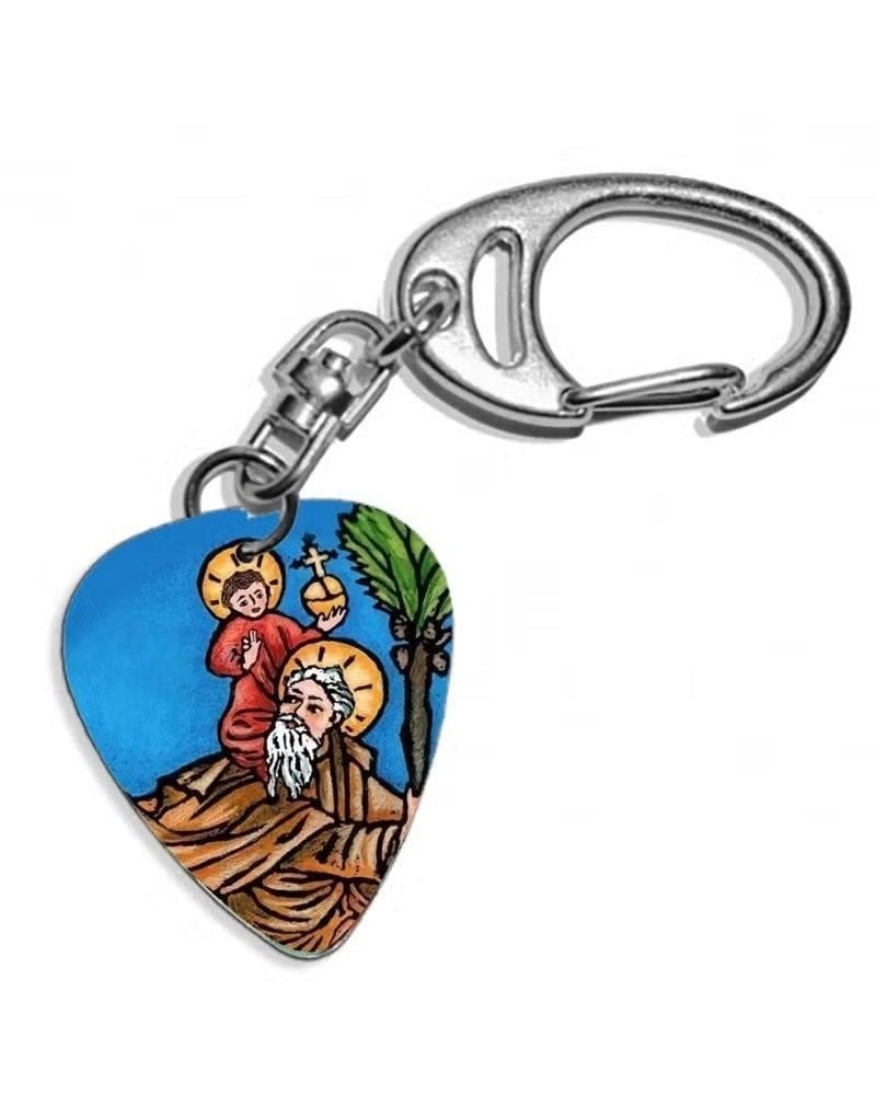 Plectrum sleutelhanger Heilige Christoffel, Verzamelen, Ophalen of Verzenden, Nieuw, Kleding