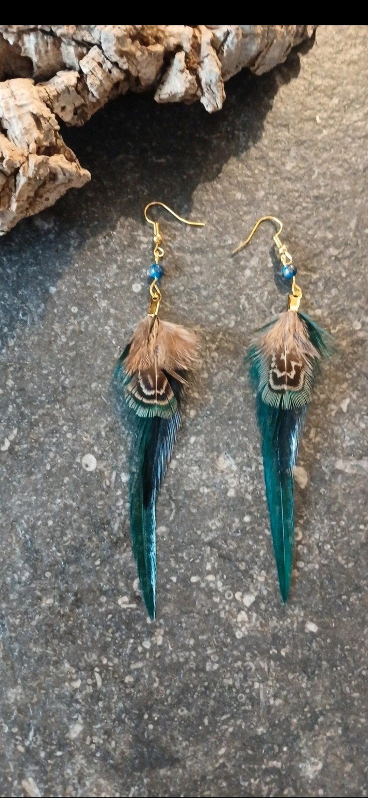 Boucles d'oreilles en plumes naturelles, Bijoux, Sacs & Beauté, Enlèvement ou Envoi