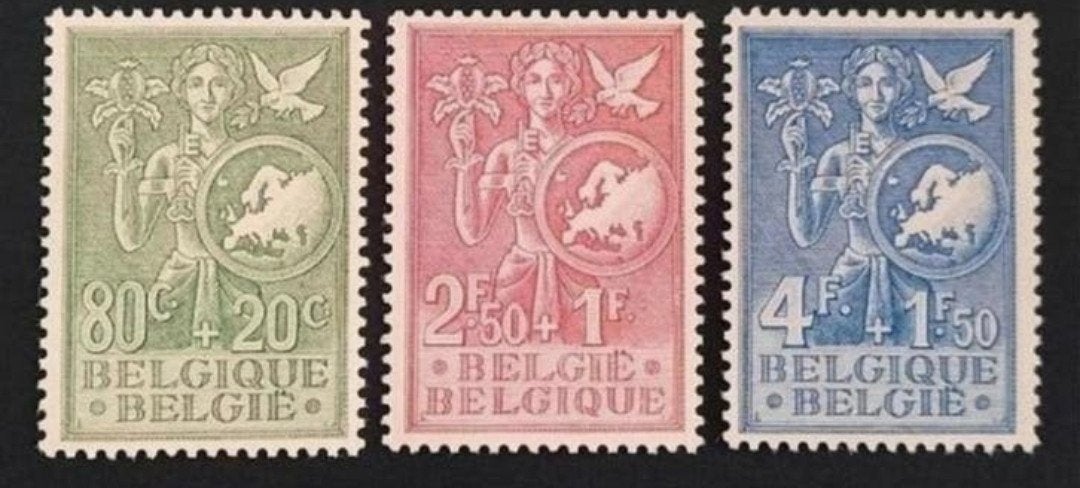 België: OBP 927/29 ** Europese gedachte 1953., Orginele gom, Ophalen of Verzenden, Zonder stempel, Postfris