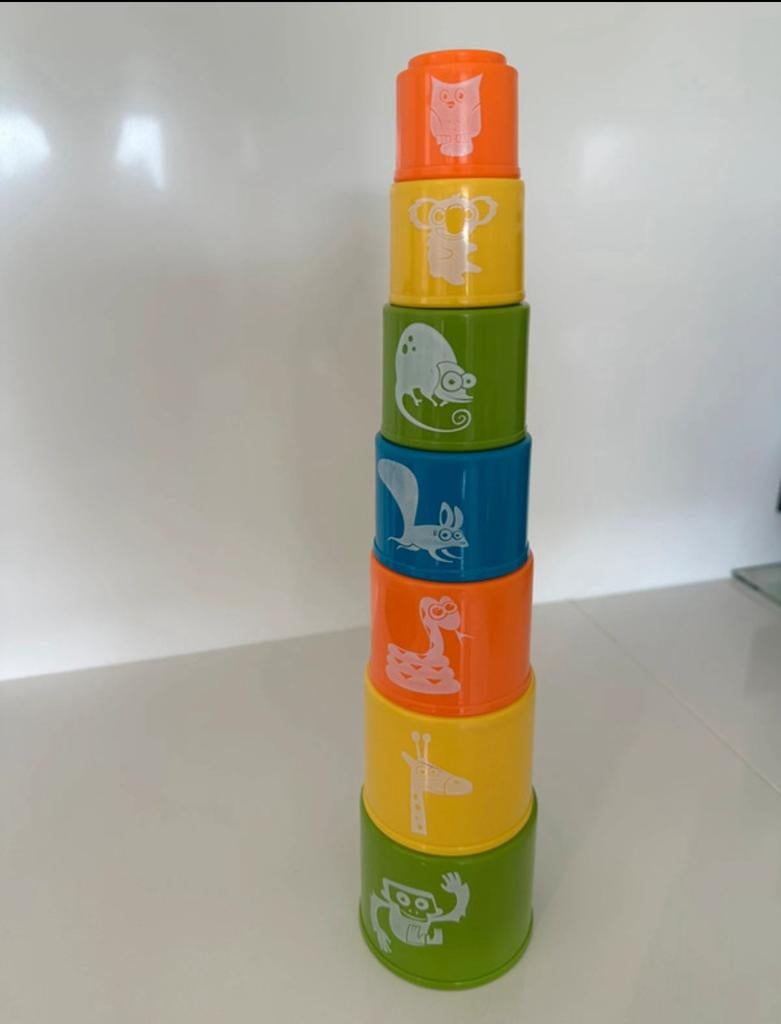 PROMO Gowi Animal Stacking Tower, gobelets colorés - imprimé, Enlèvement ou Envoi, Comme neuf