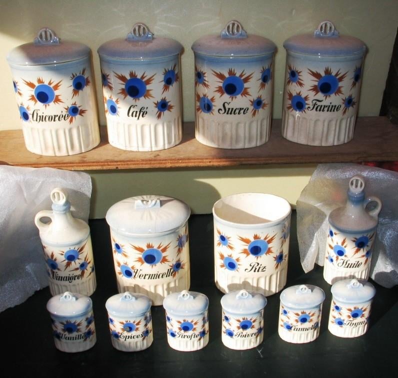 Antiek artdeco keuken kruidenhouderset, Antiek en Kunst, Ophalen