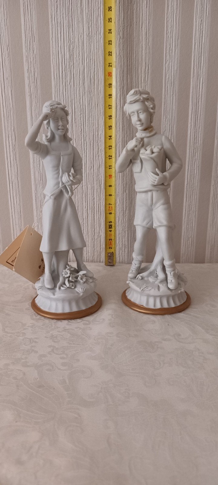 Koppeltje in Italiaans wit biscuit porselein met certificaat, Antiek en Kunst, Ophalen of Verzenden