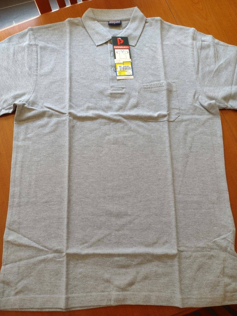 polo Donnay NEW L/41-42 - gris clair - coton, Vêtements | Hommes, Polos, Envoi, Neuf, Taille 52/54 (L), Gris