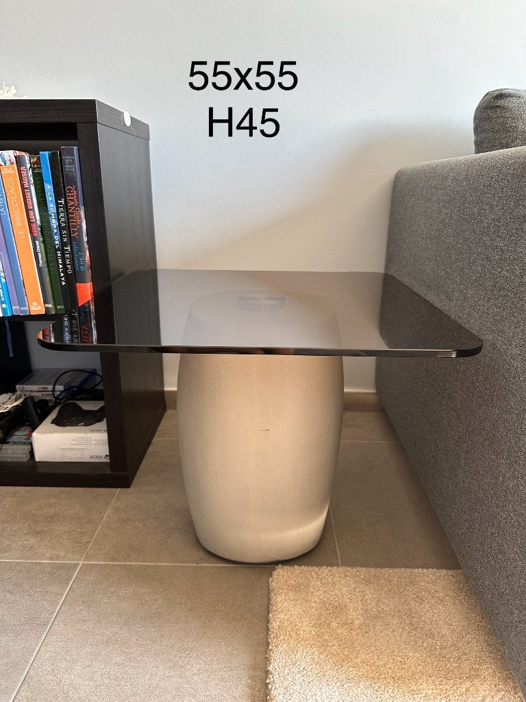 BoConcept, moderne glazen salontafel, Ophalen, 50 tot 100 cm, Danish modern, Vierkant