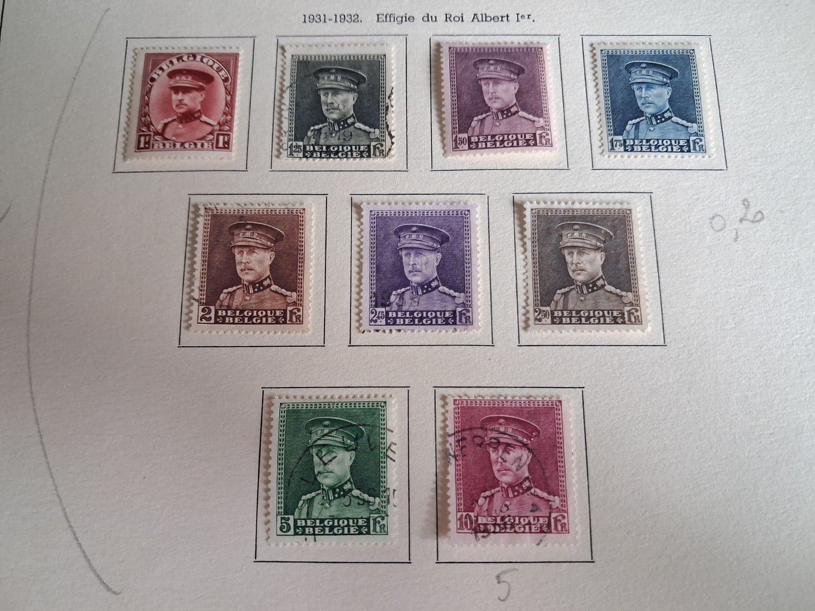 1931 1932 timbres belges COB 317 à 324, Enlèvement ou Envoi