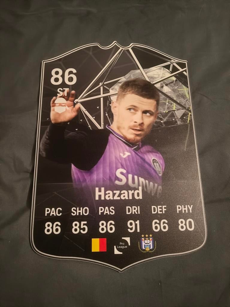 Voetbalkaartje (37cmx25cm) - Thorgan Hazard / RSCA, Ophalen, Zo goed als nieuw, Poster, Plaatje of Sticker