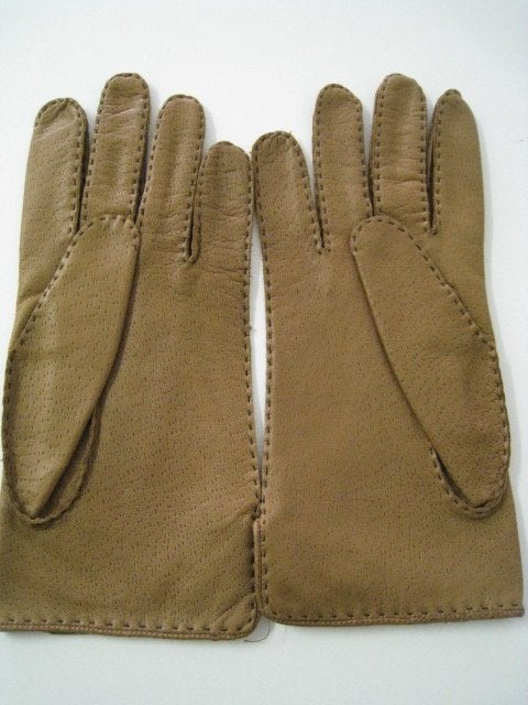 Lederen handschoenen, lichtbruin, heren, nooit gebrikt, Ophalen, Handschoenen