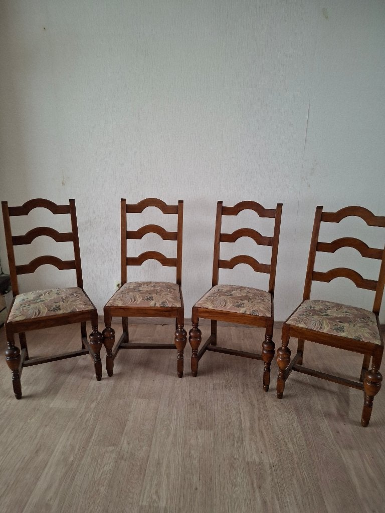Antieke stoelen 4 stuks, Huis en Inrichting, Stoelen, Zo goed als nieuw, Hout, Bruin, Ophalen