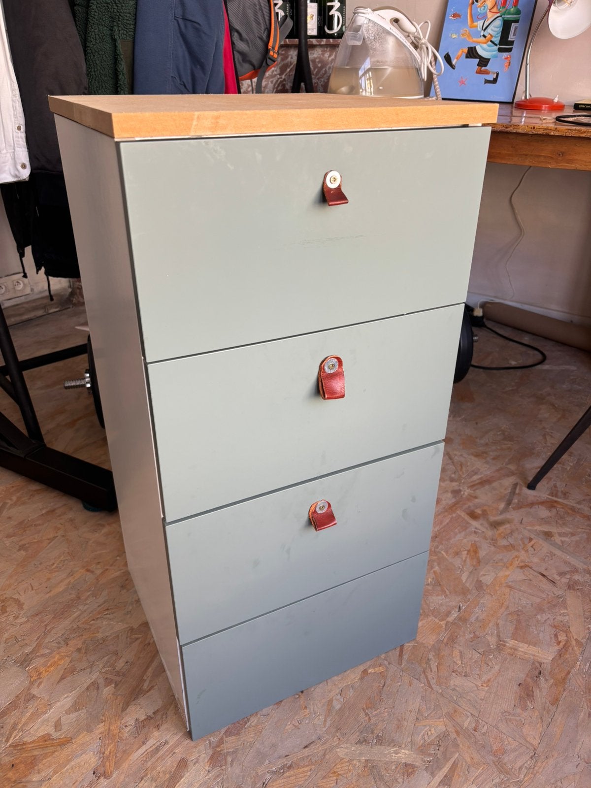 Ladekast blauw, Huis en Inrichting, Kasten | Ladekasten, Ophalen, Gebruikt, 50 tot 100 cm, 3 of 4 laden