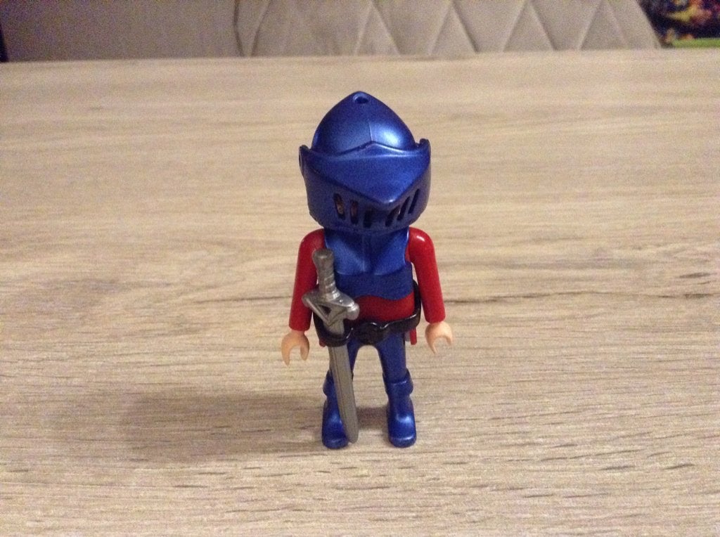 Playmobil blauwe ridder character, Kinderen en Baby's, Gebruikt, Losse onderdelen, Ophalen of Verzenden, Figuren