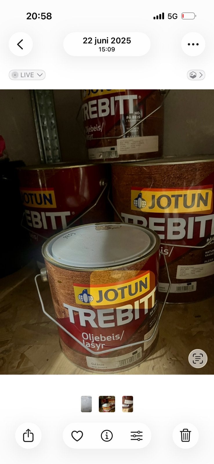 50 liter Jotun Trebitt beits eiken, Bricolage & Construction, Enlèvement, Neuf, Lasure