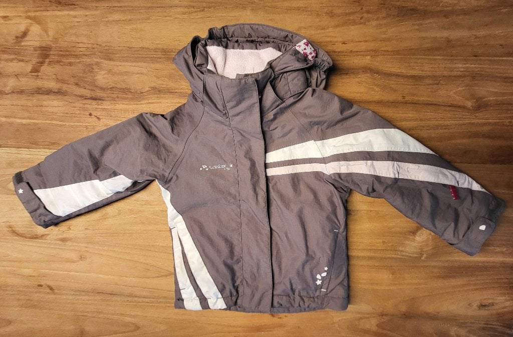 Bruine winterjas/skijas, Sport en Fitness, Ophalen, Gebruikt, Ski, Kleding