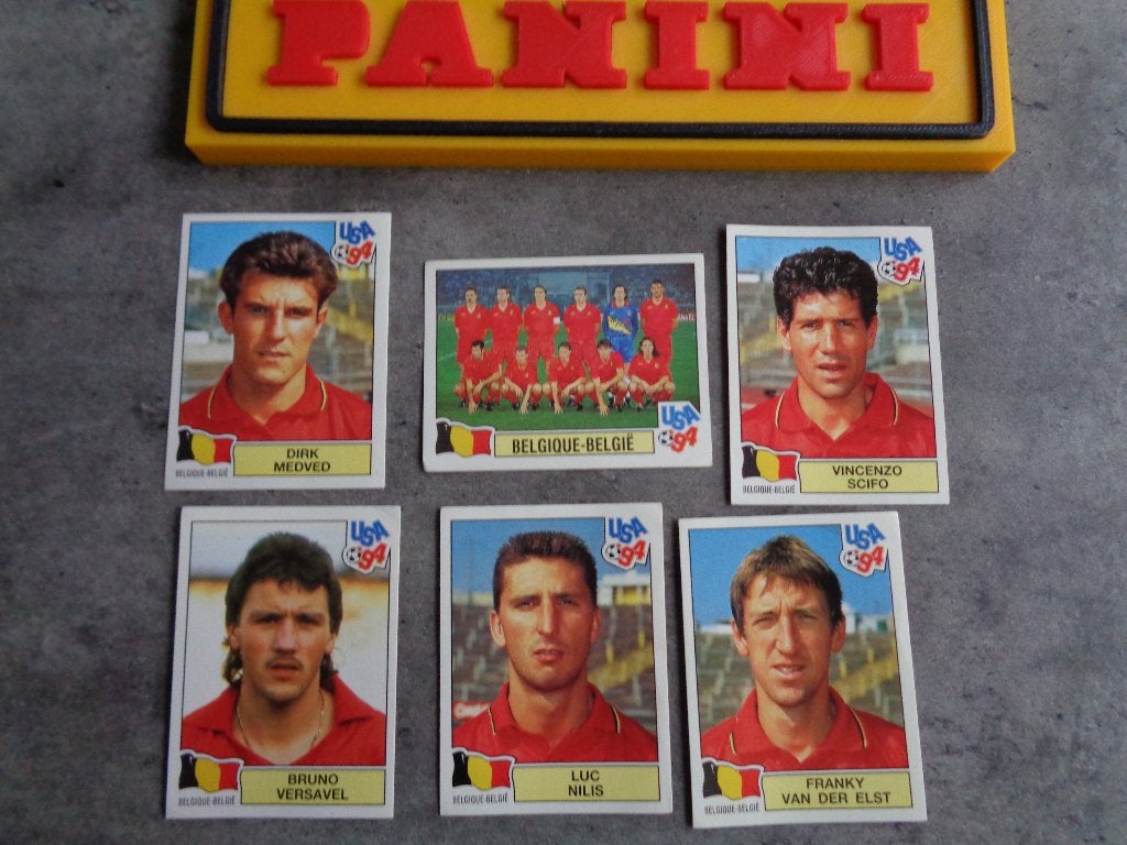 PANINI voetbal stickers WK 94 USA 6X BELGIE 1994, Verzenden, Zo goed als nieuw