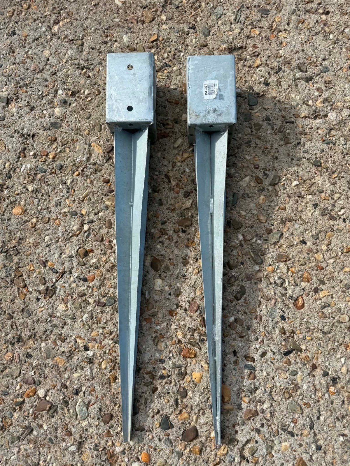 2 paalhouders met pin 9x9cm 75cm, Doe-het-zelf en Bouw, Ophalen