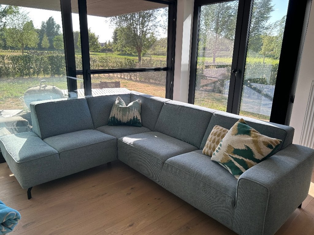 Lichtblauwe zetel Richter Young, Huis en Inrichting, Ophalen, 250 tot 300 cm, Gebruikt, Hoekbank