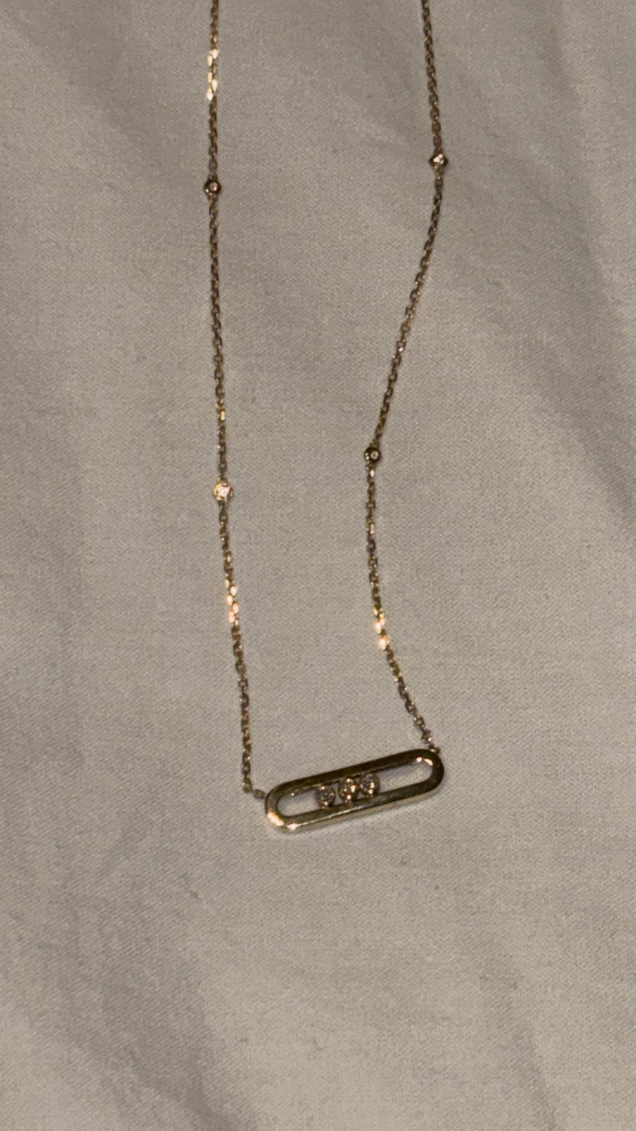 Messika baby moove ketting en ring 18k, Handtassen en Accessoires, Nieuw, Ophalen of Verzenden, Met edelsteen, Goud