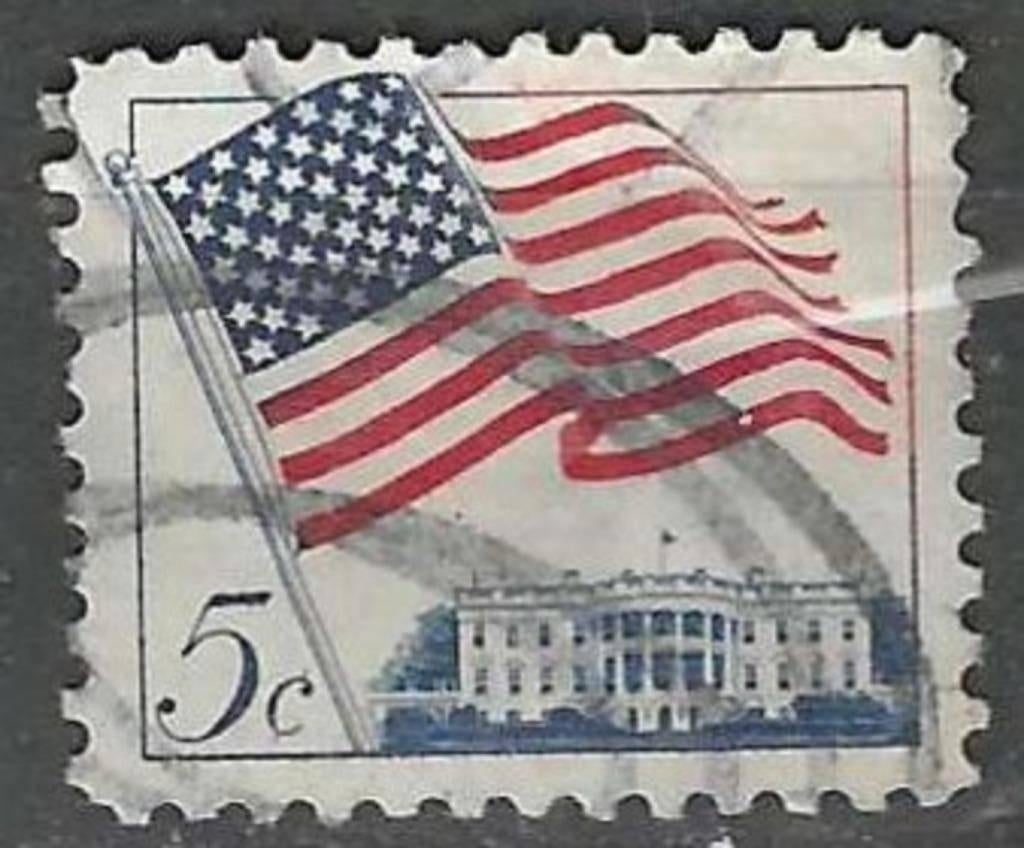 USA 1962 - Yvert 743 - Vlag en Witte Huis (ST), Verzenden, Gestempeld