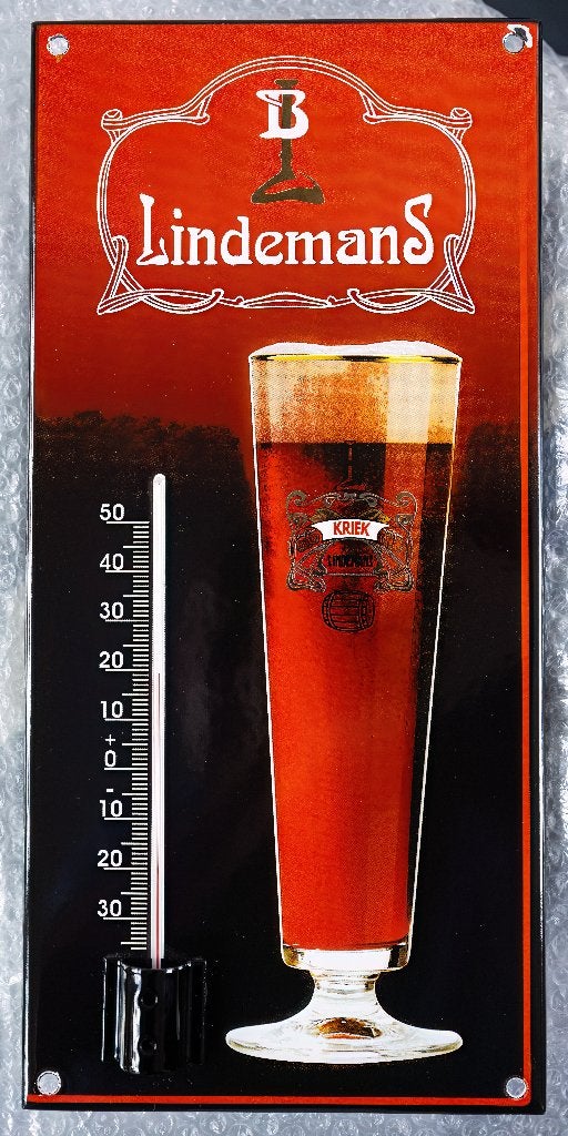 thermometer lindemans kriek, Verzamelen, Ophalen, Zo goed als nieuw, Reclamebord, Plaat of Schild, Overige merken