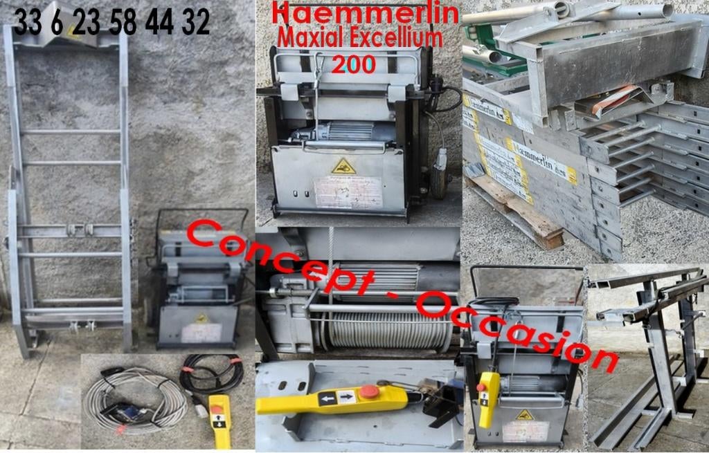Monte charge  Haemmerlin Excellium 15 m  de 2020 + options, Bricolage & Construction, Monte-charges, Utilisé, Ascenseur de chantier