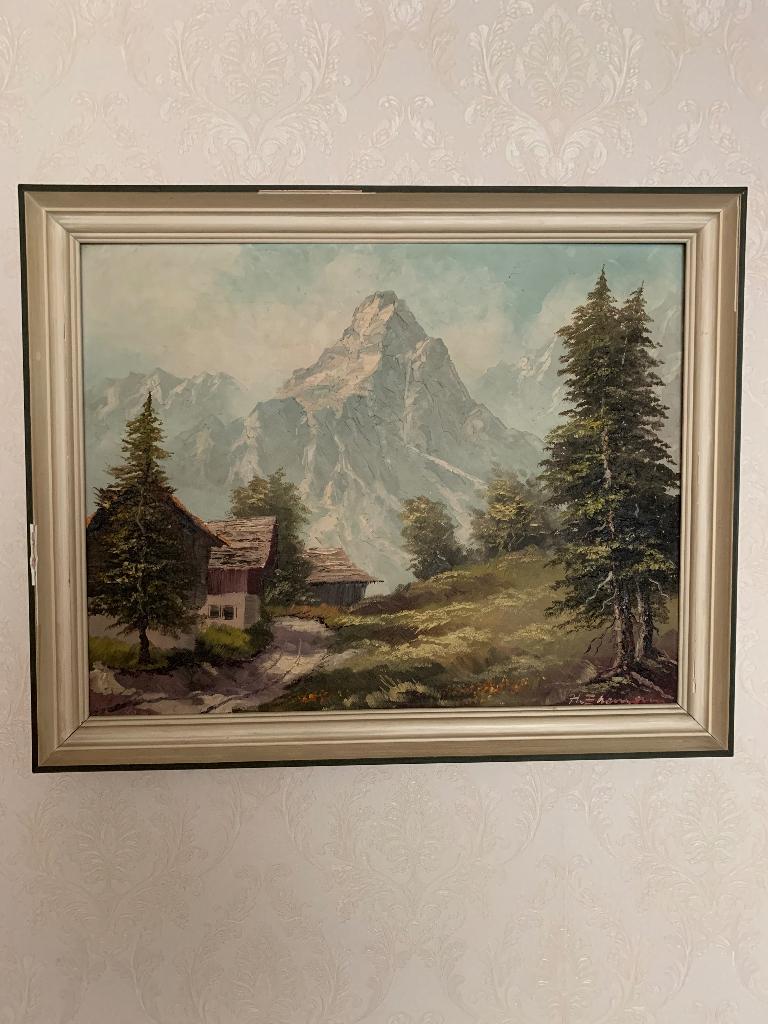 Peinture à l'huile de H. Brenner,  L 57 cm, H 46 cm, Enlèvement