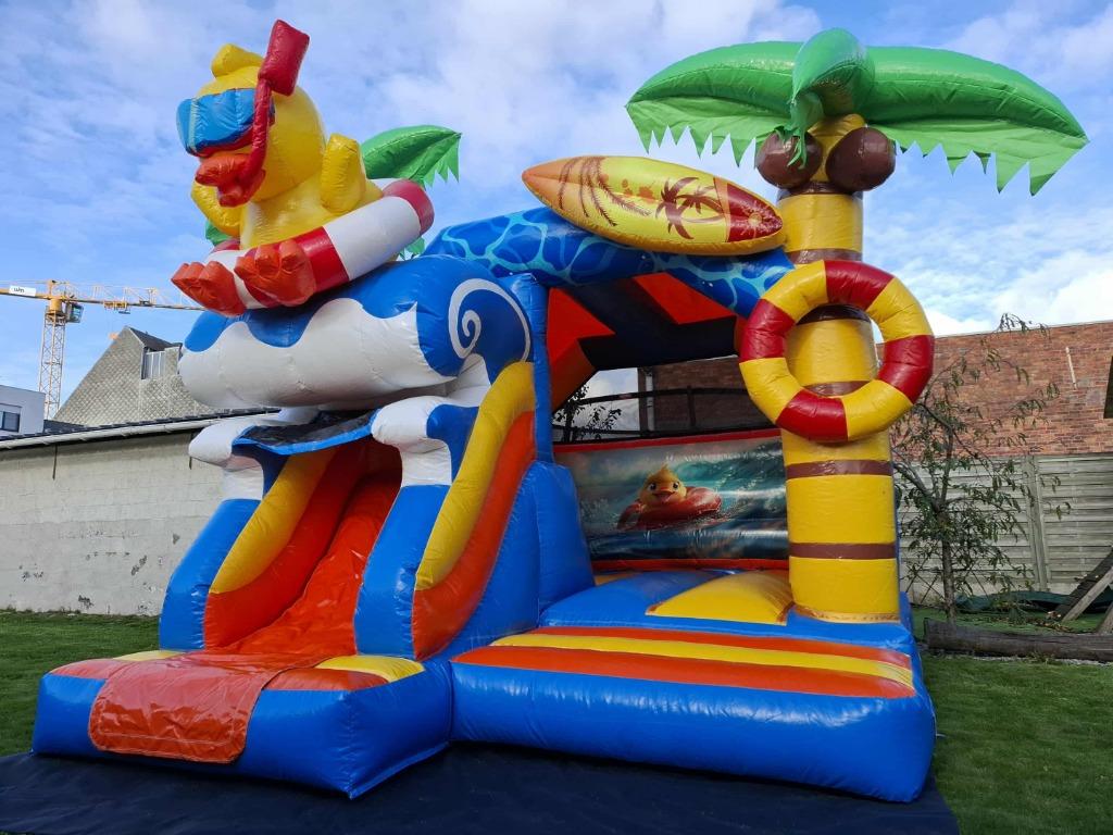 Springkasteel Slide Combo Eend huren / te huur, Ophalen, Nieuw