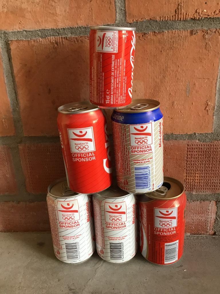 Coca-Cola blikjes 6st Olympische Spelen 92, Envoi, Utilisé, Emballage