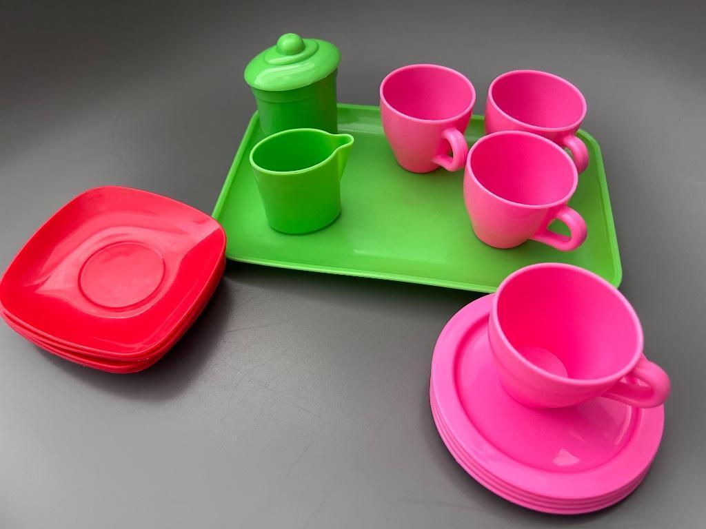 Dînette en plastique (16 pièces), Enlèvement ou Envoi, Utilisé, Plastique, Accessoires de cuisine de jeu