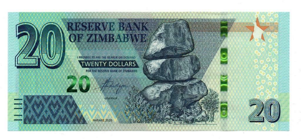 20 DOLLARS 2020     ZIMBABWE     UNC    P 104     € 4, Postzegels en Munten, Ophalen of Verzenden, Zimbabwe, Los biljet