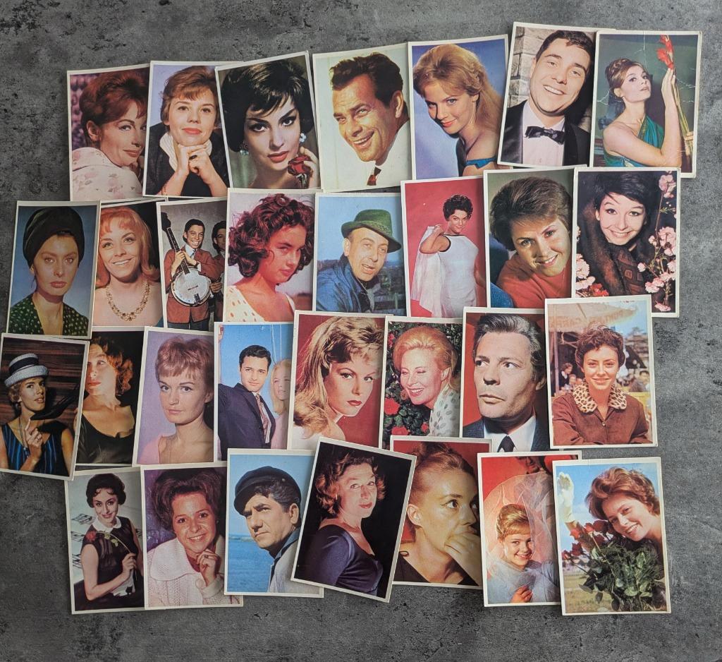 CHEWING GUM KAARTJES PLAATJES jaren 50s /60s 30x monty of ma, Verzenden