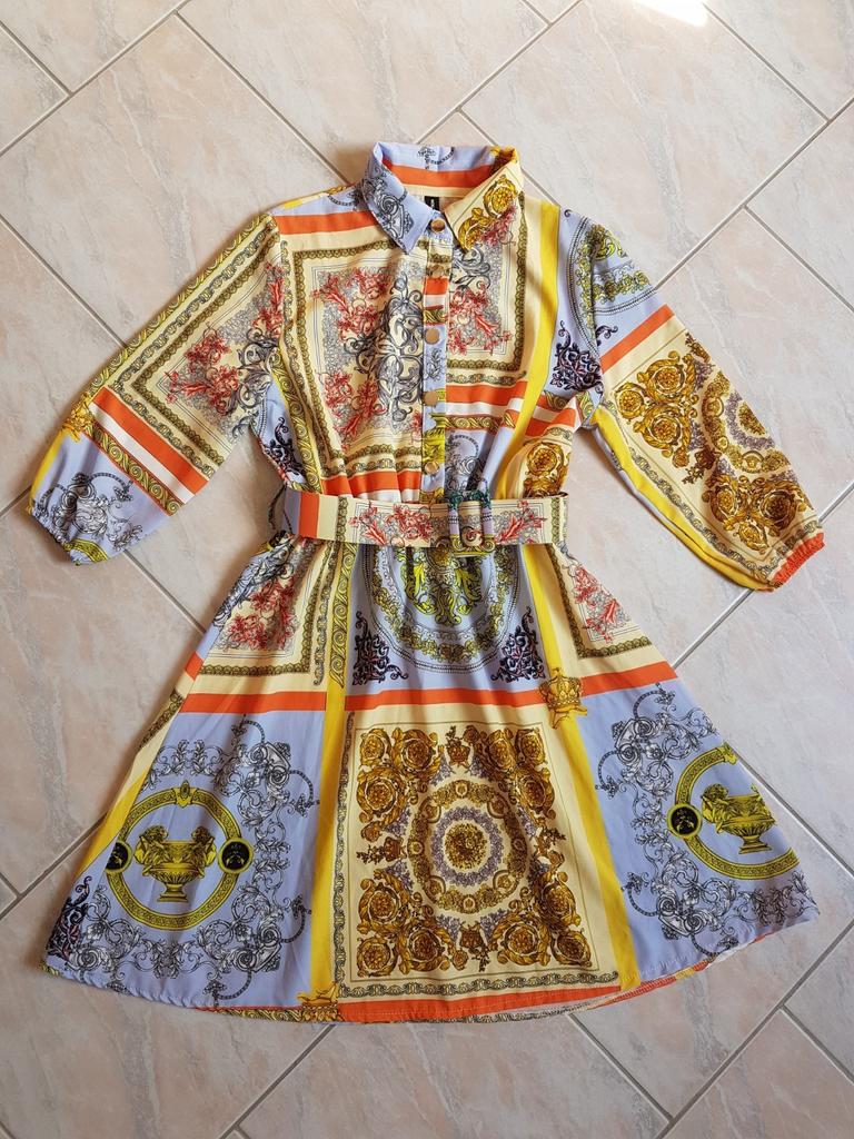 Robe ceinturée, Comme neuf, New Collection, Jaune, Enlèvement ou Envoi