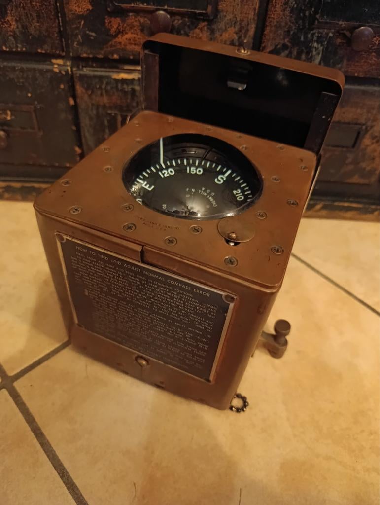 Boussole de navire vintage John E. Hand & Sons U.S.A, Collections, Enlèvement ou Envoi
