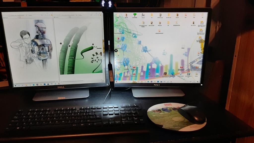 Dubbele Dell computer monitoren type P1914S - Energystar, Ophalen of Verzenden, Zo goed als nieuw