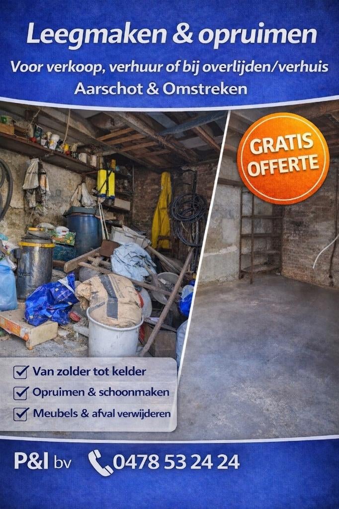 Leegmaken & opruimen in Aarschot? Wij regelen het!