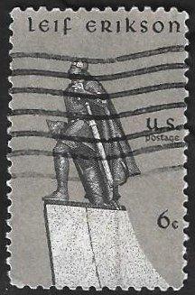 1 Postzegel USA 1968 Leif Erikson, Ophalen of Verzenden, Gestempeld, Noord-Amerika