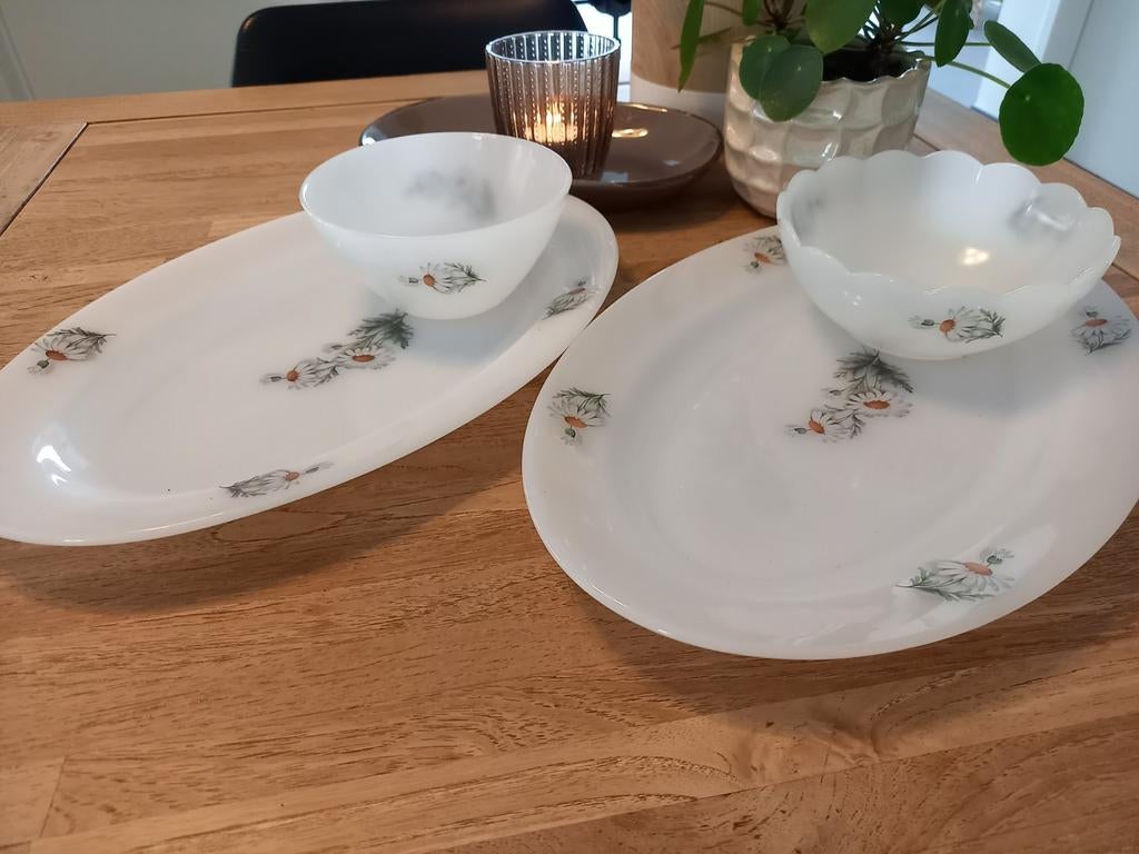 Arcopal France margriet schalen en kommen, Ophalen of Verzenden