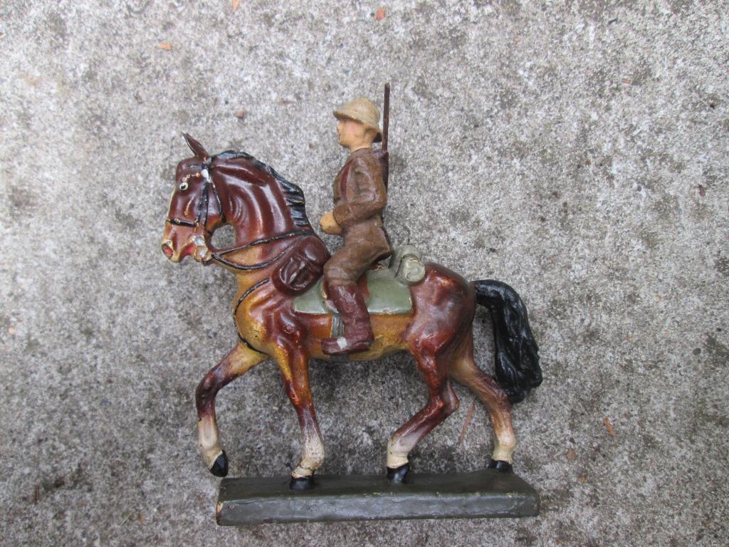 LINEOL Belgische soldaat op paard zeer goede staat., Verzamelen, Ophalen of Verzenden