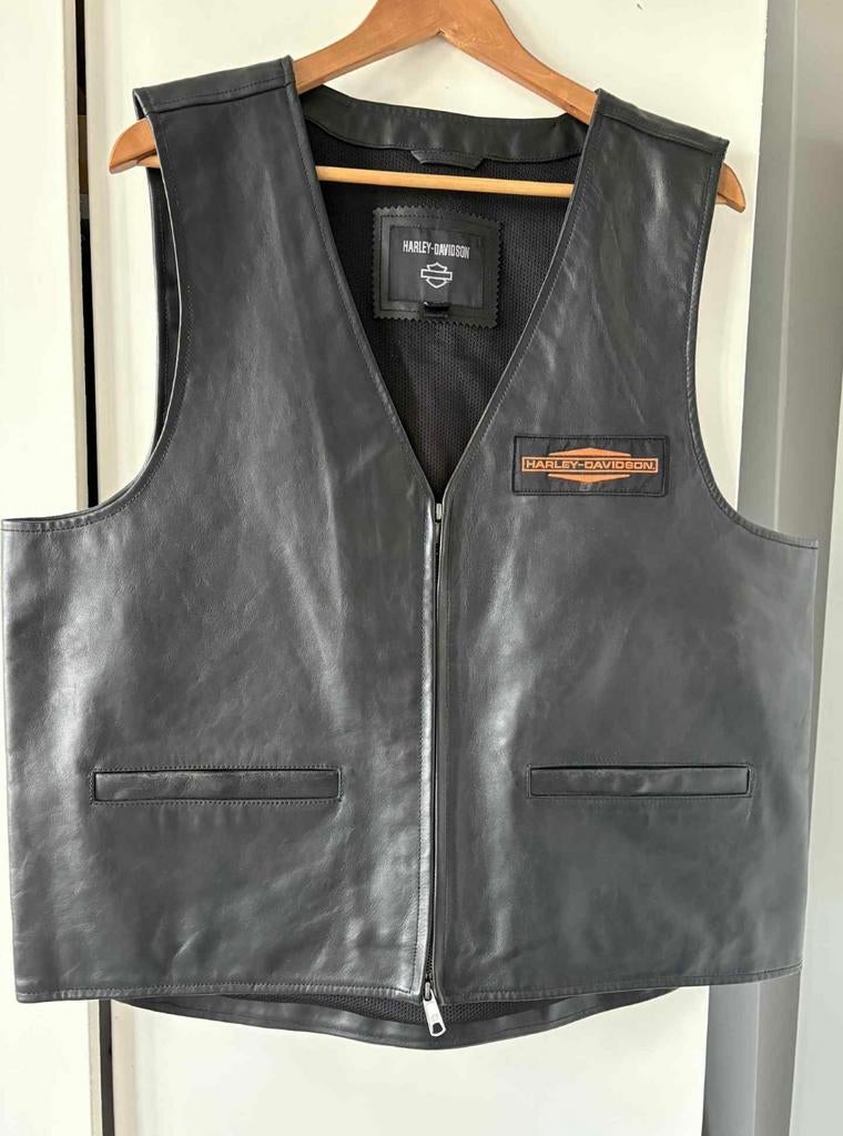 Harley Davidson zwart leren vest city limits mid heavy M-3XL, Zwart, Nieuw, Overige maten, Ophalen of Verzenden