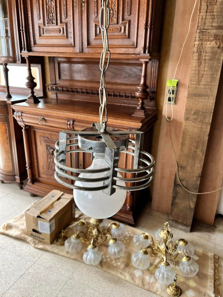 Lampe suspendue moderne en chrome, Enlèvement, Utilisé