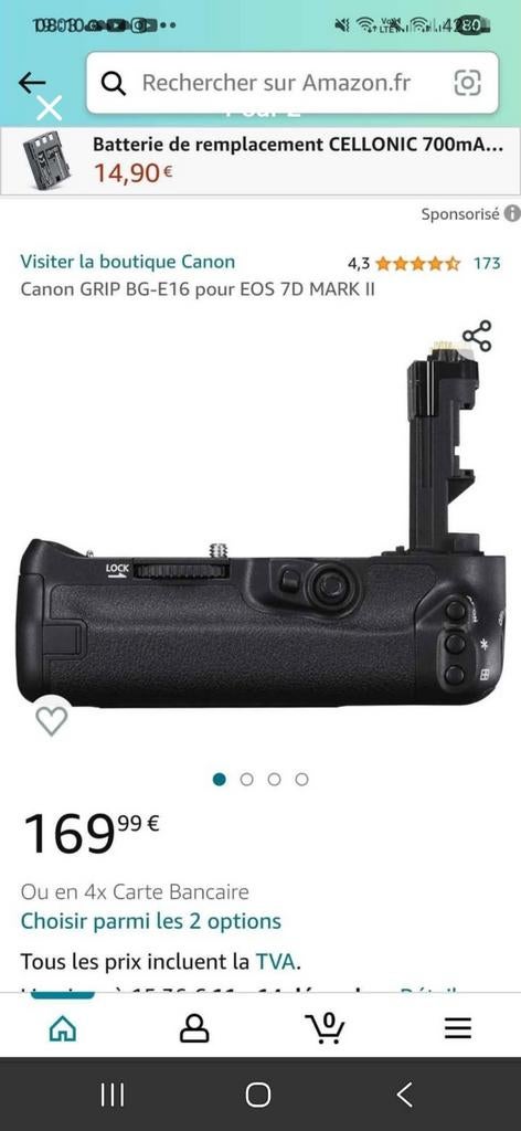 Canon  eos 7D grip, Enlèvement, Canon