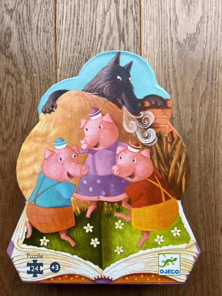 Djeco Puzzel De 3 Biggetjes 24 stuks, Ophalen, 10 tot 50 stukjes, Zo goed als nieuw, 2 tot 4 jaar