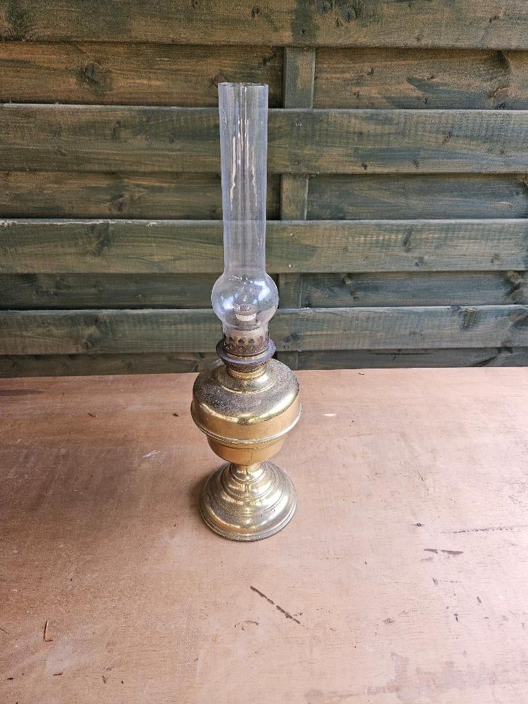 Zeer mooie antieke koperen olielamp, Antiek en Kunst, Antiek | Brons en Koper, Ophalen of Verzenden