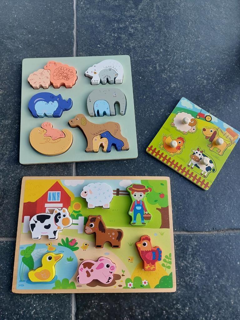 3 houten puzzels dieren, Ophalen