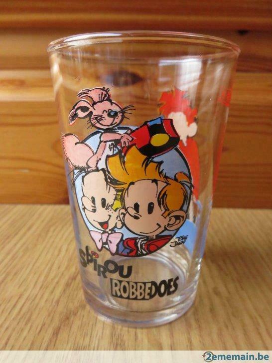 superbe verre spirou robbedoes pour collectionneur, Collections, Verres & Petits Verres, Utilisé