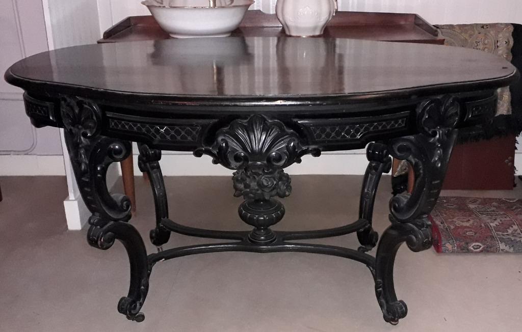 verrijdbare geëbeniseerde tafel ca1880 - bieden tot 31/12/23, Antiek en Kunst, Ophalen