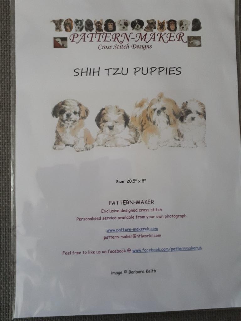 kruissteekpatroon shih tzu's, Hobby en Vrije tijd, Borduren en Borduurmachines, Ophalen of Verzenden, Nieuw, Handborduren, Patroon
