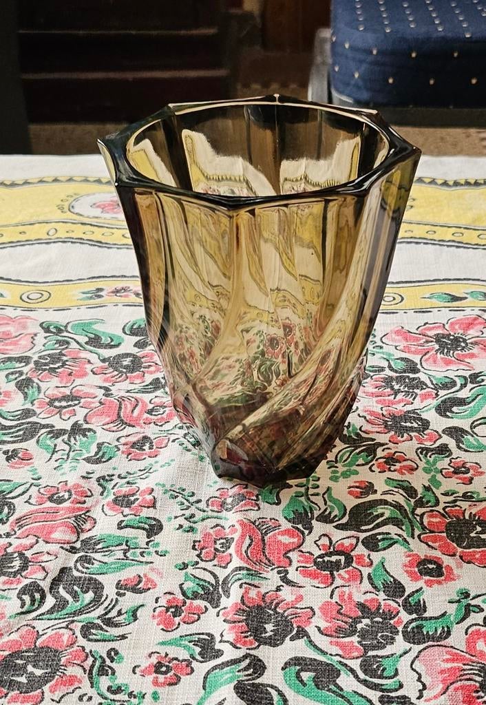 Luminarc vaas van gerookt glas, Antiek en Kunst, Ophalen of Verzenden