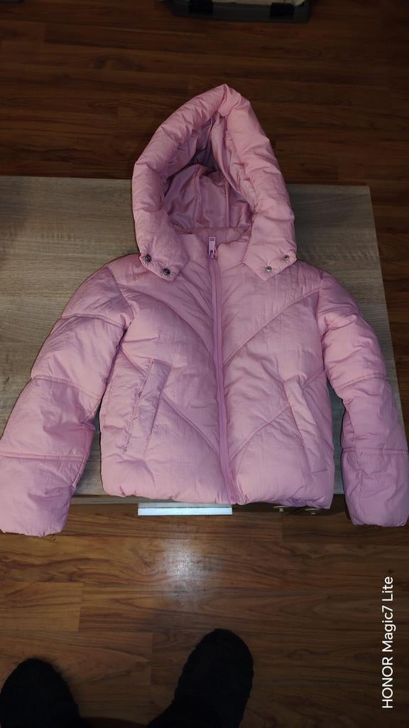 Roze winterjas maat 7/8 jaar, Kinderen en Baby's, Ophalen of Verzenden