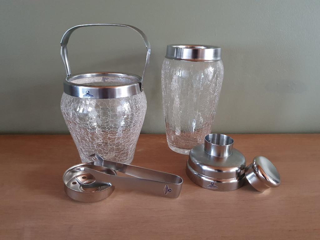 vintage cocktail shaker en ijsemmer Demeyere inalterable, Ophalen