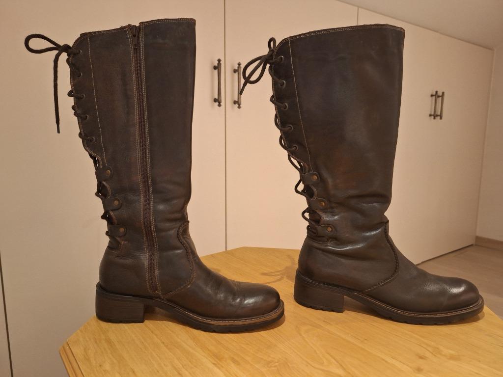 Hoge laarzen(brede schacht), merk Expression, maat 39, bruin, Kleding | Dames, Hoge laarzen, Bruin, Ophalen of Verzenden, Zo goed als nieuw