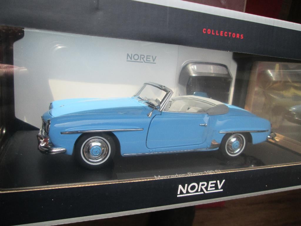 Norev Mercedes-Benz 190 SL himmelblau 1:18, Ophalen of Verzenden, Zo goed als nieuw, Auto, Norev